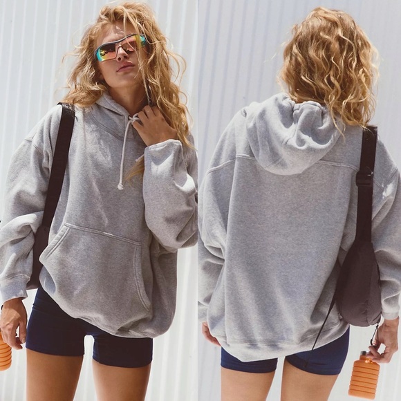 Free People FP Movement Final Call Hoodie White Heather Gray